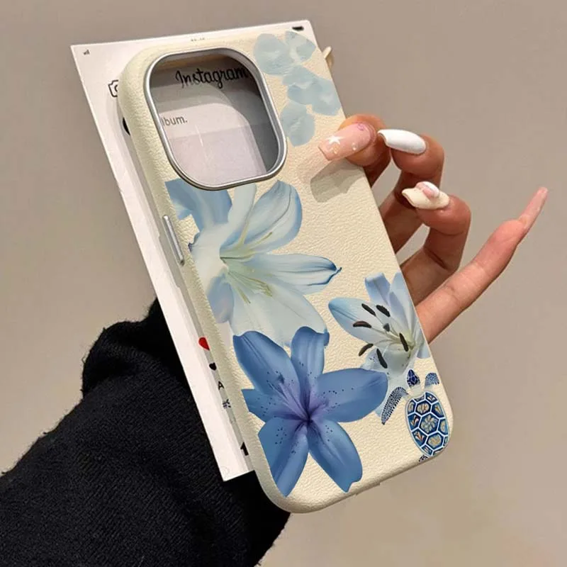Xiaomi Redmi Note 13 - Elegant Blue Lily Fashion Pattern Phone